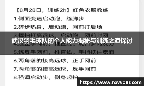 武汉羽毛球队的个人能力揭秘与训练之道探讨